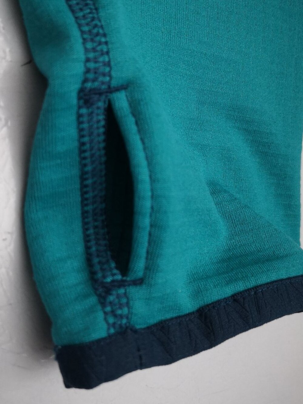 Eddie Bauer Assent Ladies Size Large Teal w/ Navy Fleece Lined Free Heat Polo - Picture 12 of 15